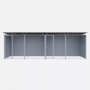 Chenil en métal - Une séparation et 2 portes - 6 X 2 m - Grillage