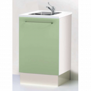 Commode avec évier en acier sur base fermée