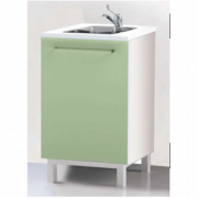 Commode avec évier en inox sur pieds