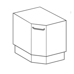 Commode d'angle avec porte sur base fermée