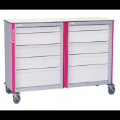 Plan de travail mobile double sur roulettes