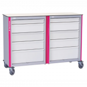 Plan de travail mobile double sur roulettes