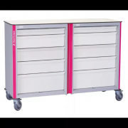 Plan de travail mobile double sur roulettes
