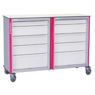Plan de travail mobile double sur roulettes