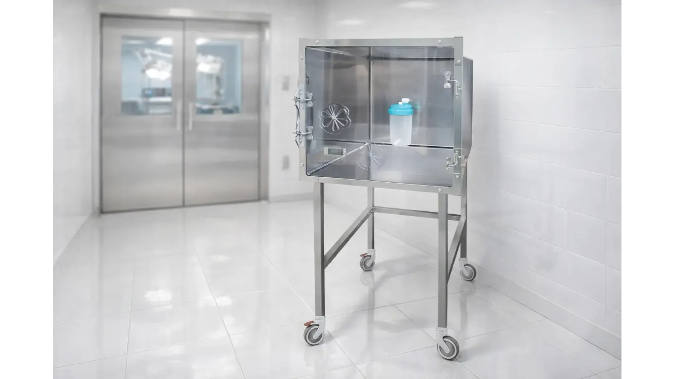 Zone d'hospitalisation avec cages modulaires