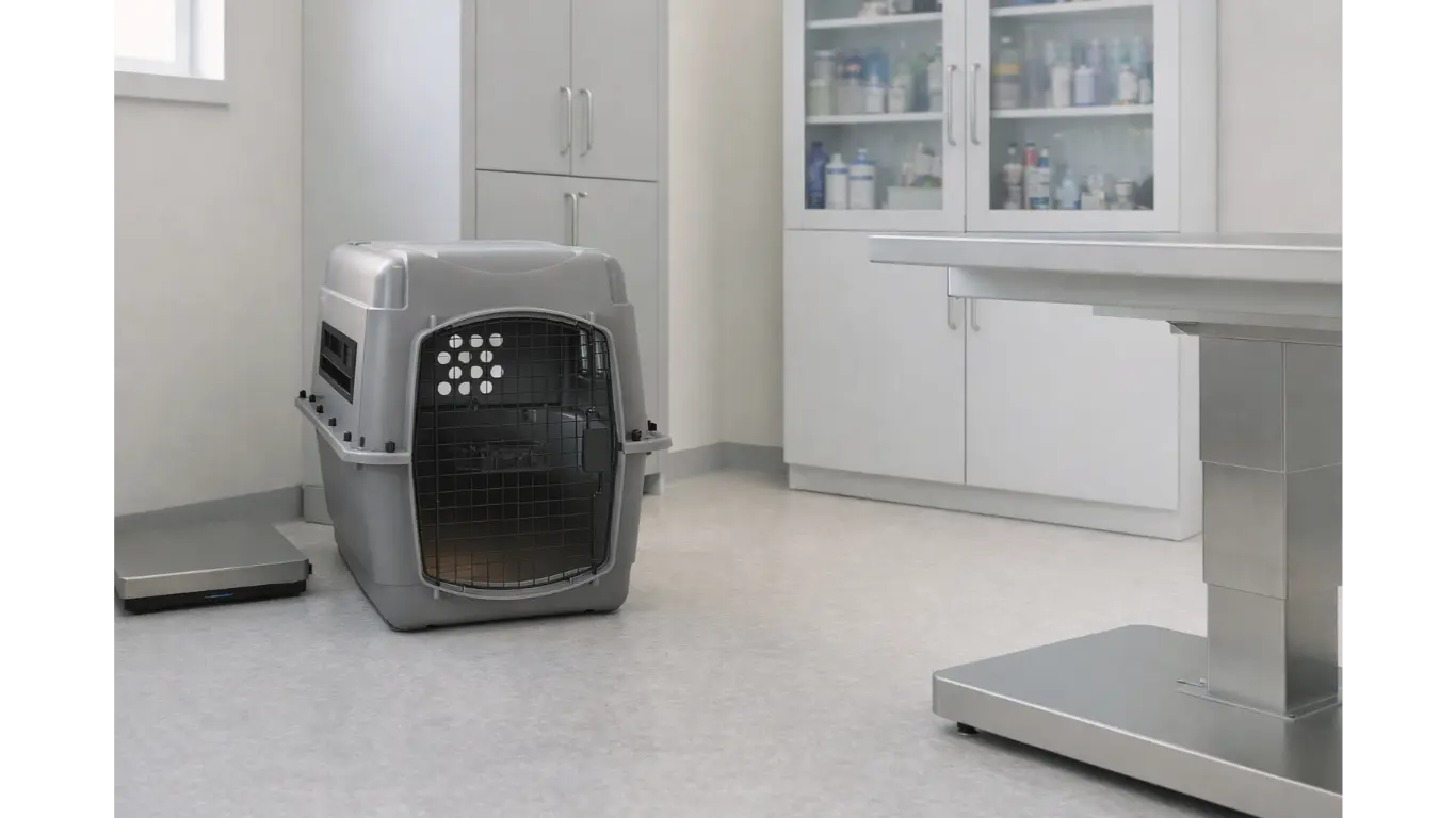 Préparation du chien pour vol en avion