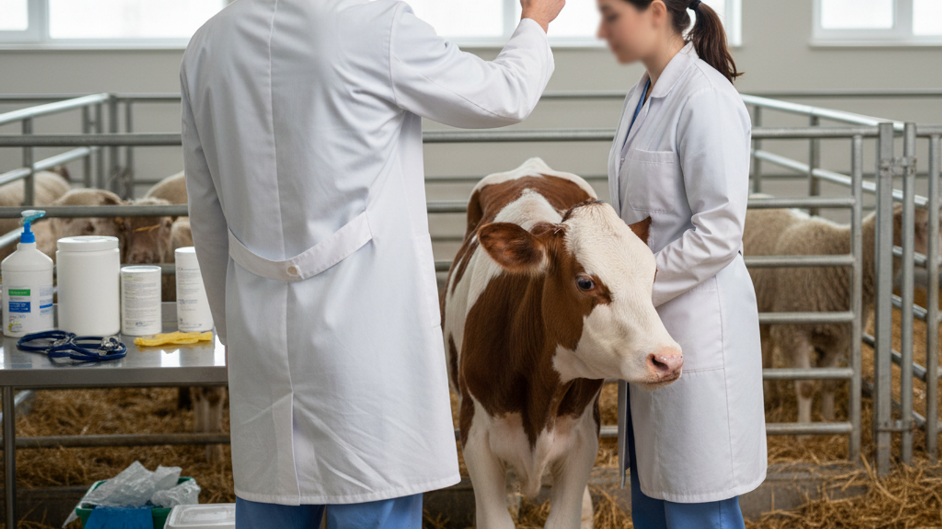 Utilisation d'un thermomètre vétérinaire en conditions terrain