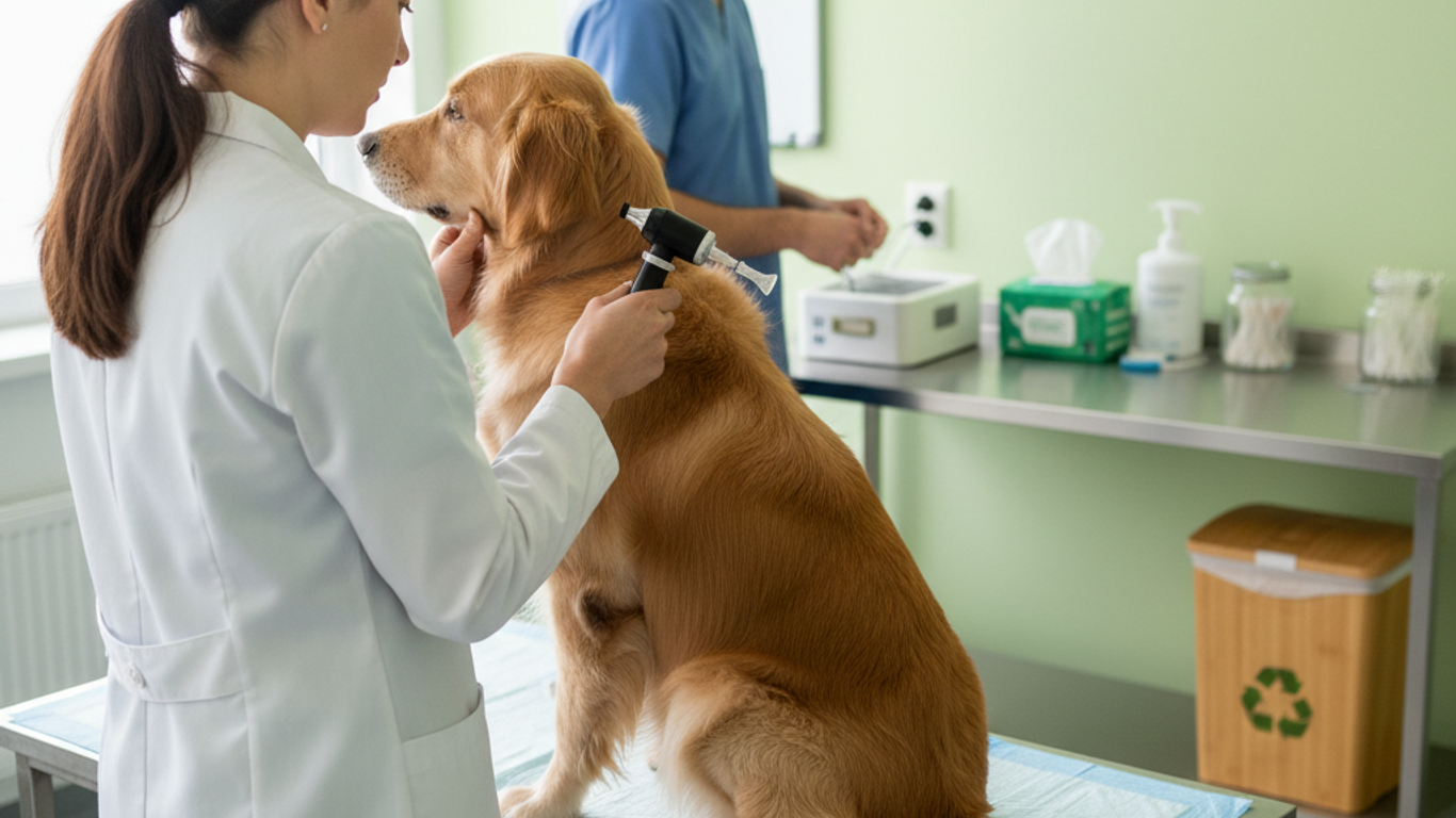 Utilisation écoresponsable d'un otoscope vétérinaire