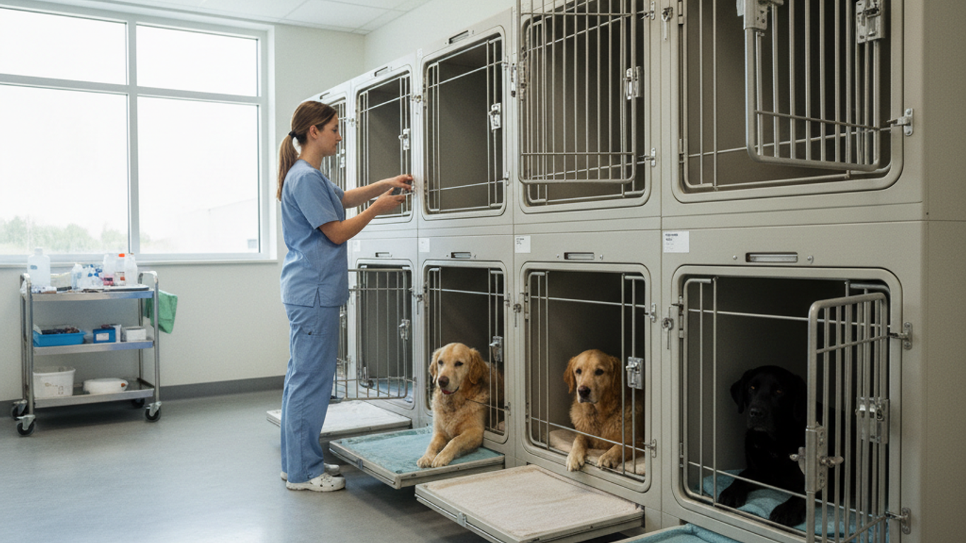 Bien-être animal dans les cages pour chien en contexte vétérinaire