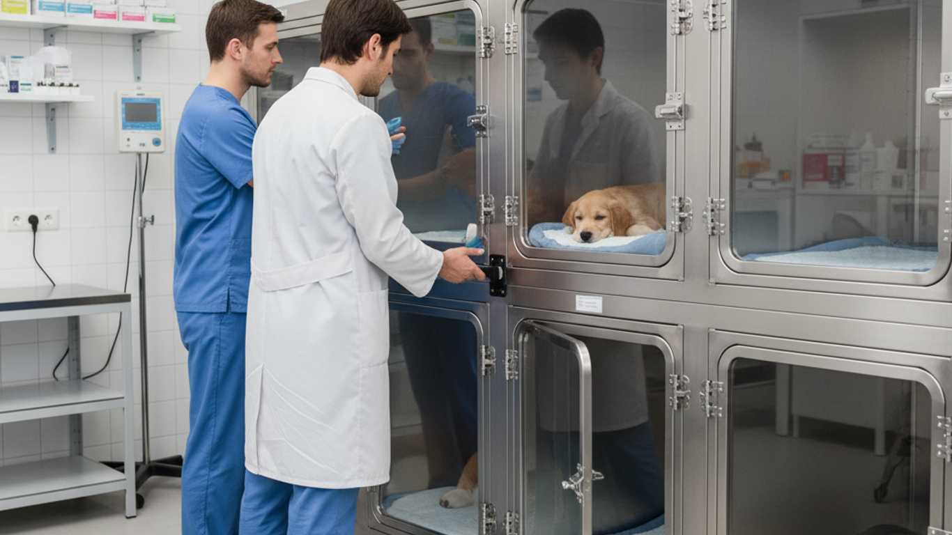 Vérification des dimensions et de l'espace disponible pour l'installation d'une cage pour chien