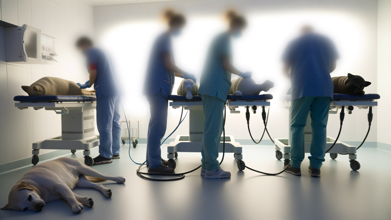 Étapes d'installation et de montage d'un simulateur vétérinaire