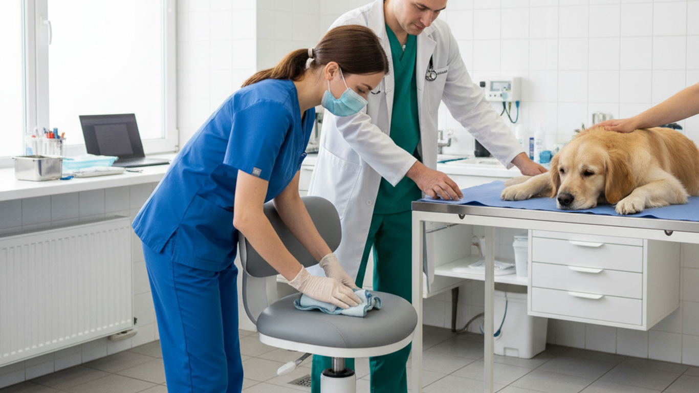 Produits de nettoyage adaptés pour siège médical vétérinaire