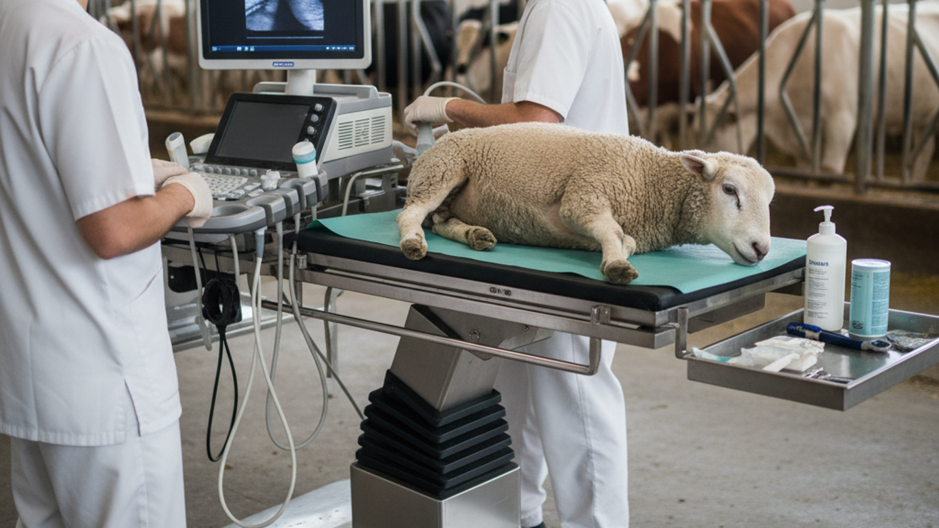 Dimensions et capacité de charge table d'échographie vétérinaire grands animaux