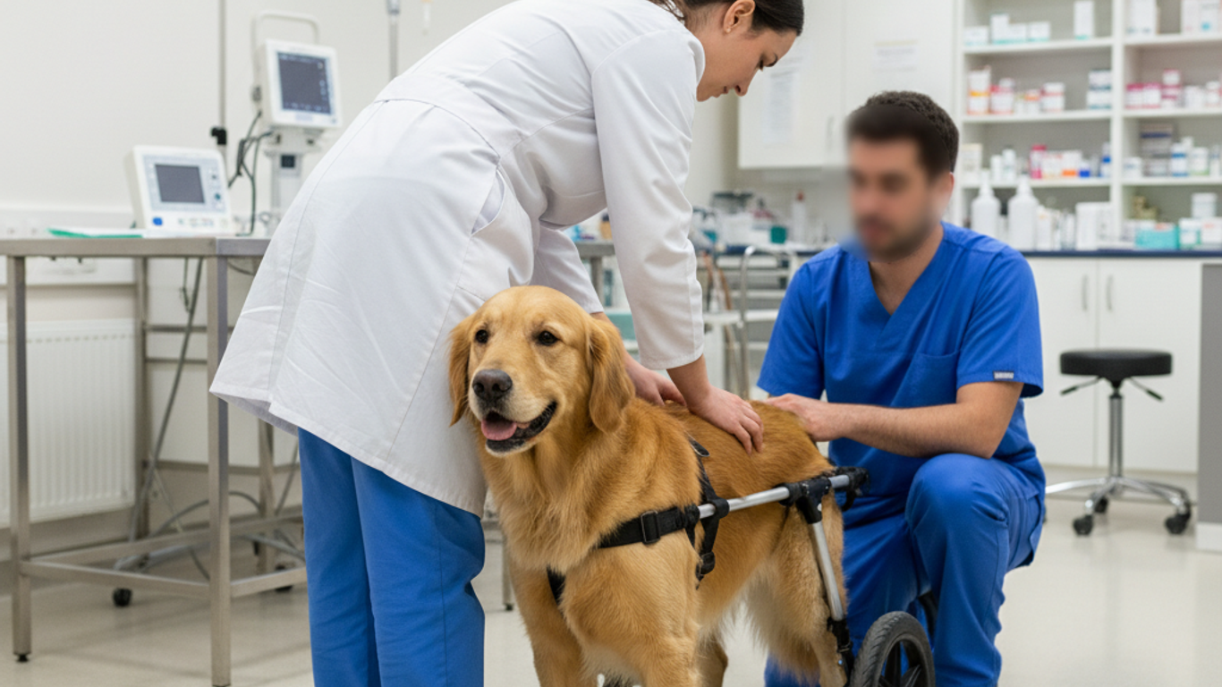 Étapes d'installation d'une trottinette canine