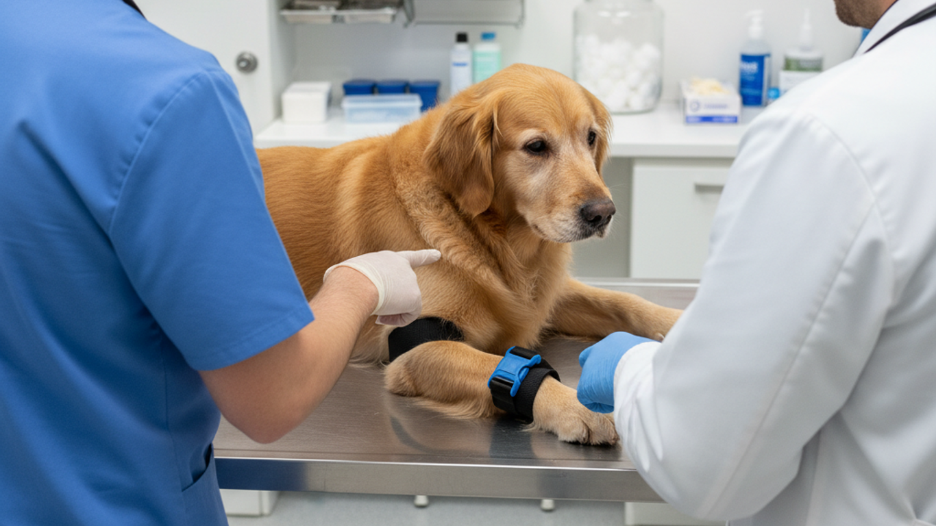 Erreurs pendant l'application d'un garrot chien : positionnement et serrage