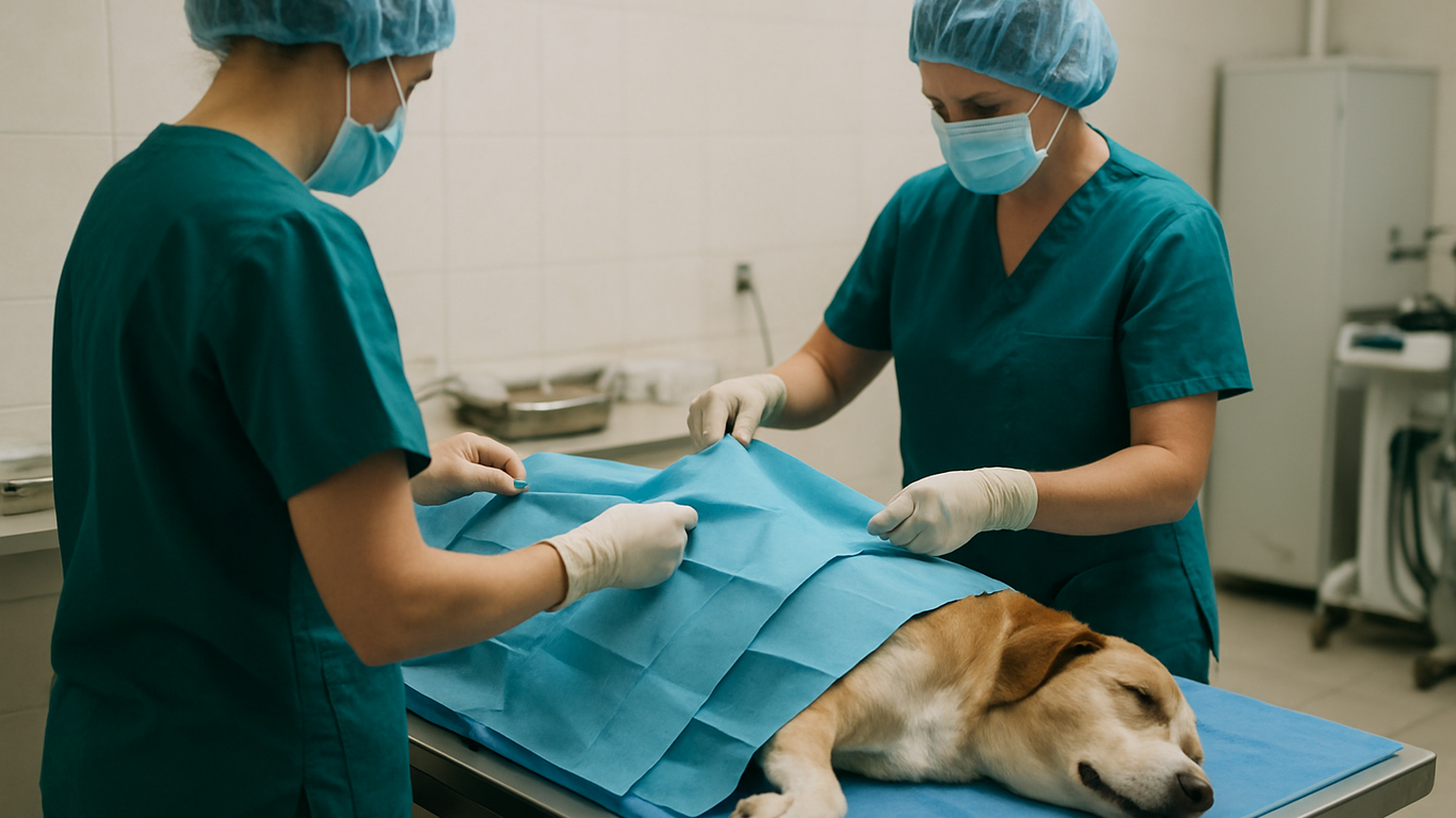 Entretien des champs chirurgicaux vétérinaires