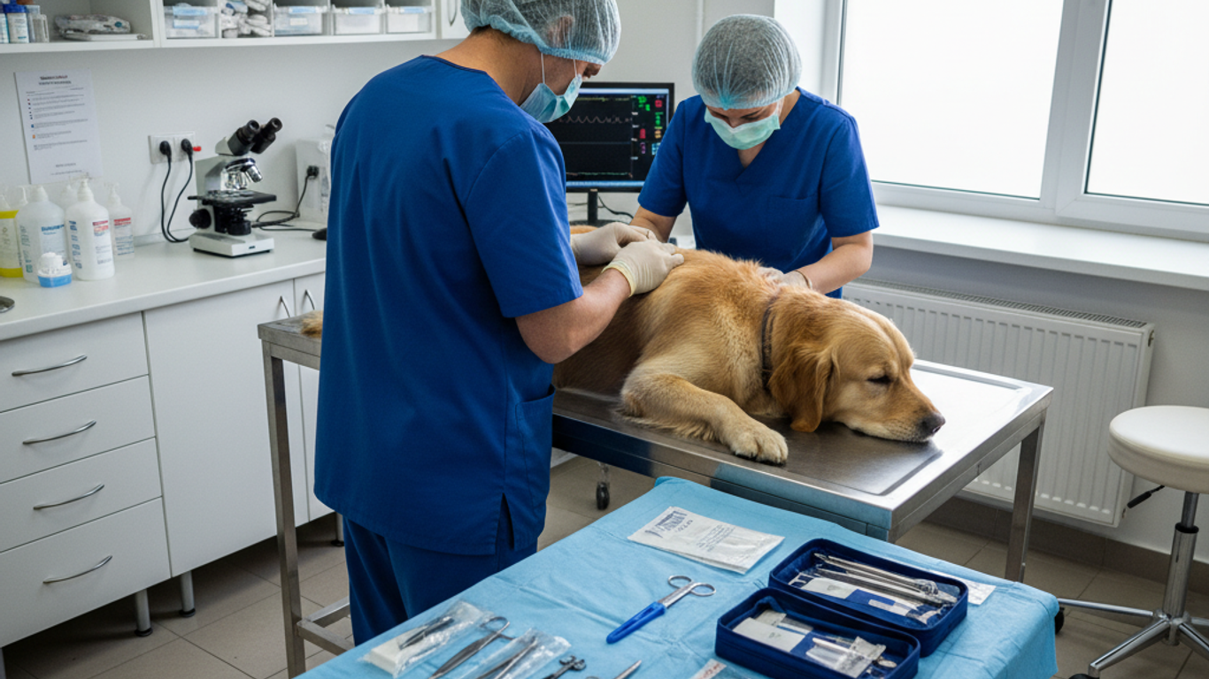 Conformité des composants d'un kit de suture vétérinaire