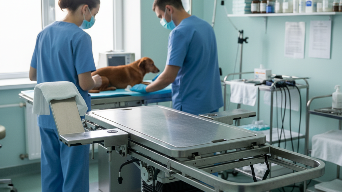 Vérification quotidienne lit laparoscopique vétérinaire