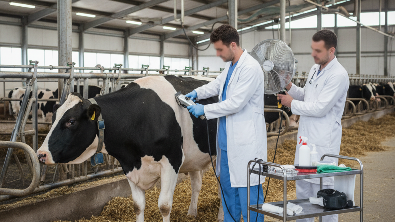 Intégration de la ventilation dans le processus de tonte bovin