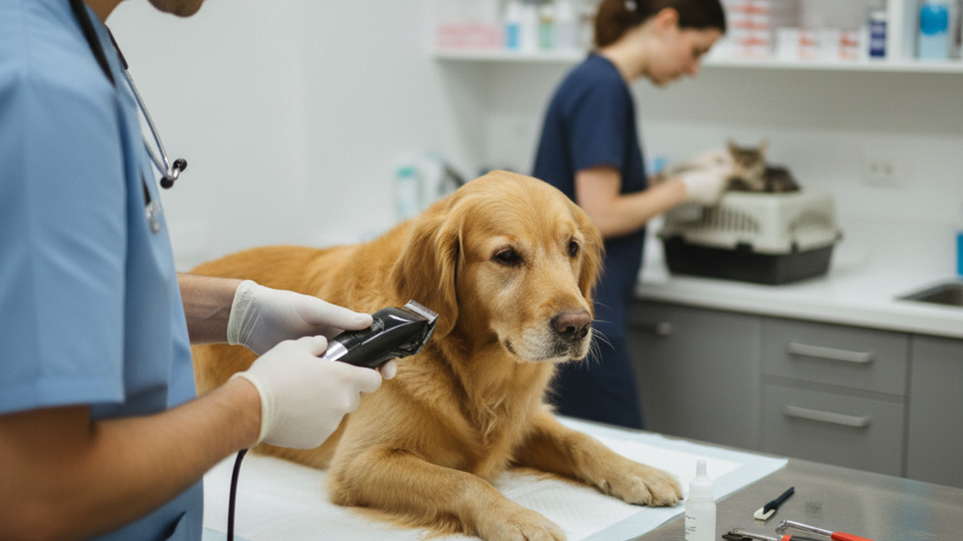 Lubrification des lames d'une tondeuse professionnelle pour animaux