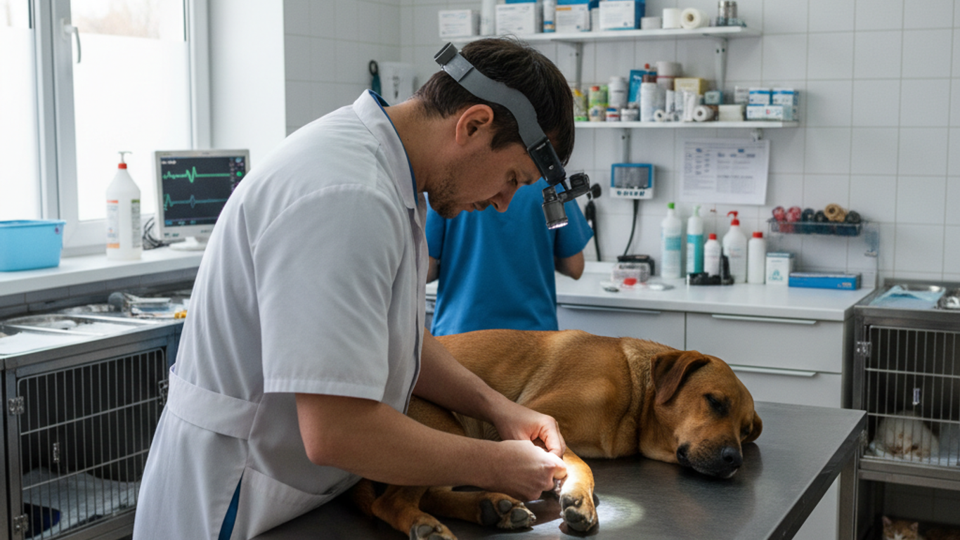 Préparation et installation sécurisée d'une lampe frontale médicale