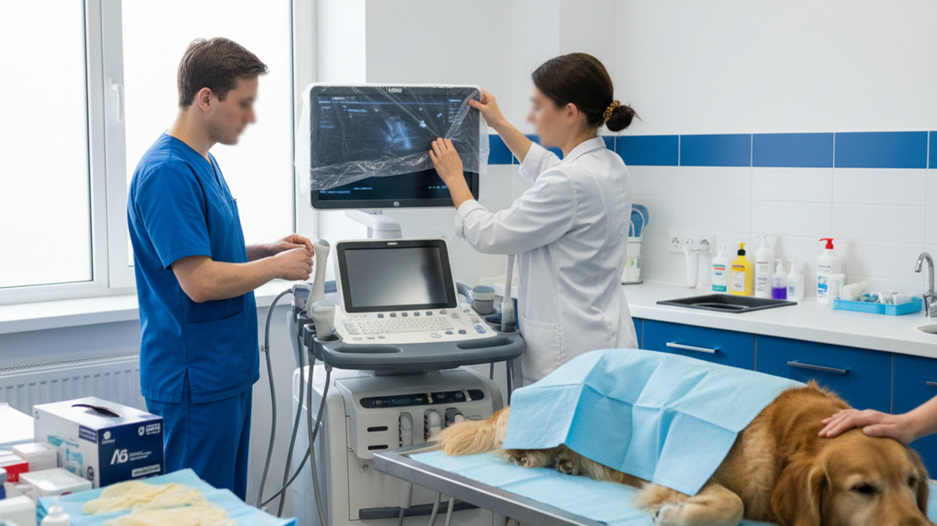 Préparation de l'espace pour l'installation d'un scanner vétérinaire