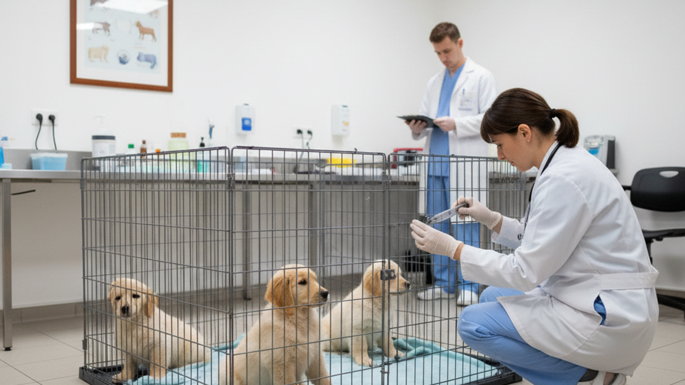 Vérification stabilité et solidité d'un parc à chiot professionnel