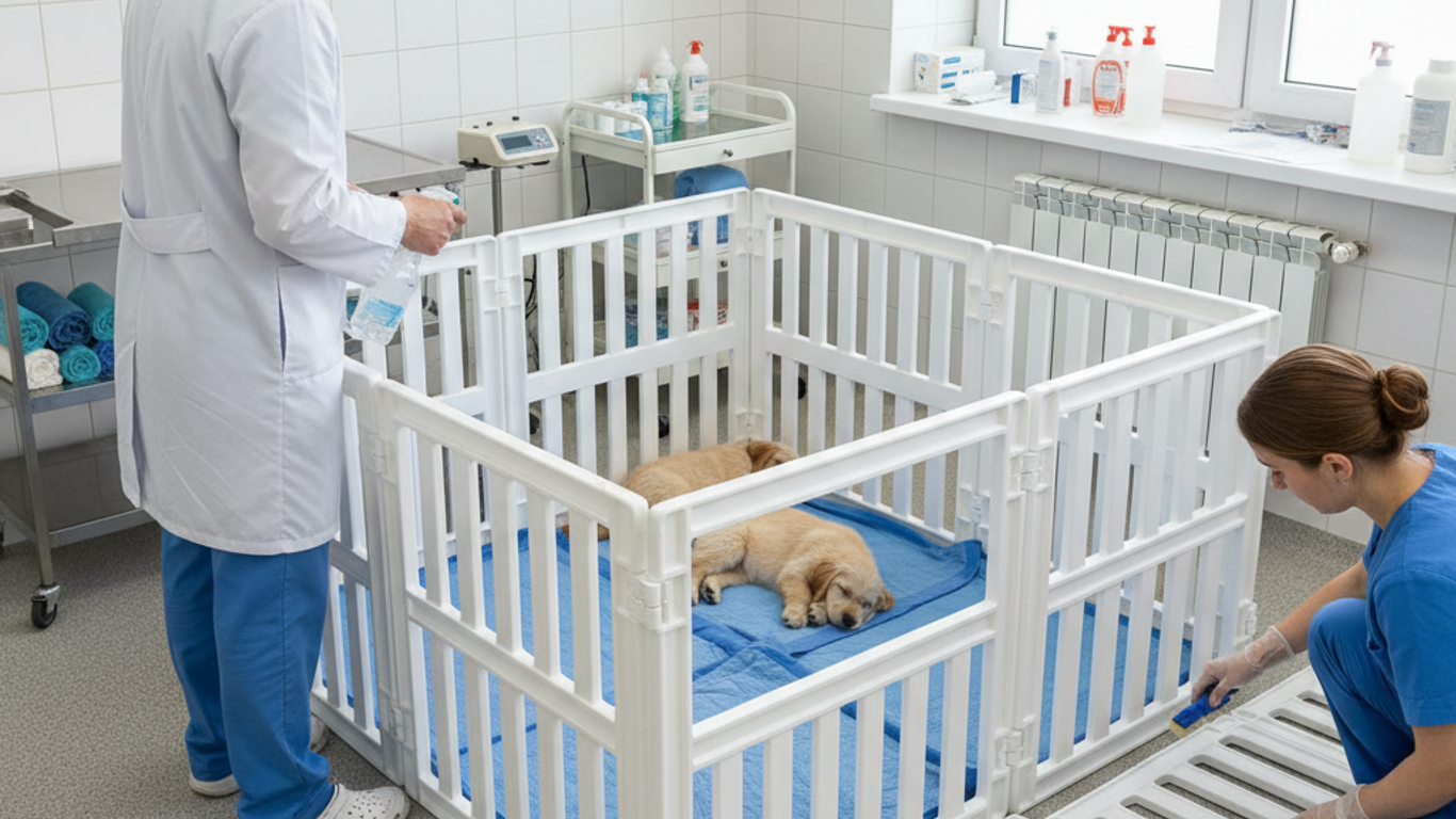 Entretien régulier d'un parc à chiot professionnel