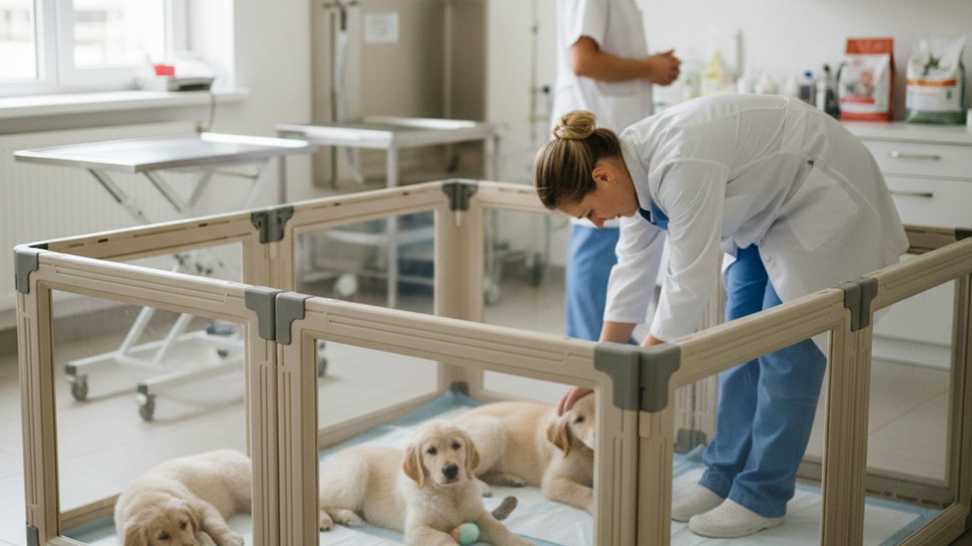 Matériaux pour parcs à chiots : guide pour un choix durable et sûr