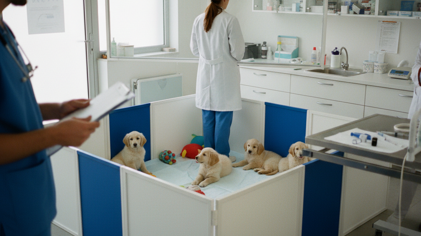 Conception et design contemporains pour parc à chiot professionnel