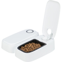 Distributeur automatique double repas pour chiens et chats – 2 x 300 ml avec timer 48h et packs réfr