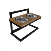 Porte gamelles en bois sur pied