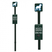 Borne de propreté canine avec distributeur de sachets en liasse