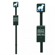 Borne de propreté canine avec distributeur de sachets en liasse