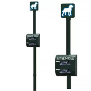 Borne de propreté canine avec distributeur de sachets en rouleau