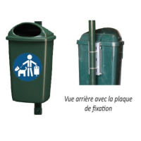 Corbeille de ville 50 L en polyéthylène PEHD – Fixation sur poteau, verrouillage sécurisé Corbeille de ville 50 L en polyéthylène PEHD – Fixation sur poteau, verrouillage sécurisé