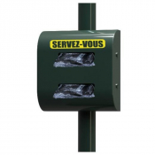 Distributeur de sacs à crottes doubleau rouleau