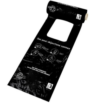 Sachets à déjections canines recyclés et recyclables – Rouleaux de 200, avec bretelles