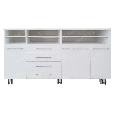 Ensemble mobilier avec 3 commodes avec tiroirs et étagères