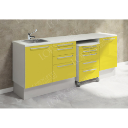 Ensemble mobilier avec évier sur base fermée modèle Laïla