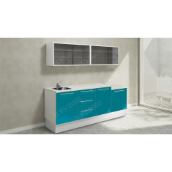 Ensemble mobilier sur base fermée avec évier et étagère modèle Asia