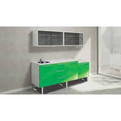 Ensemble mobilier sur socle avec évier et étagère modèle Asia 