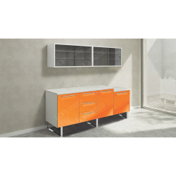 Ensemble mobilier sur socle sans évier avec étagère modèle Asia