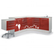 Ensemble mobilier sur socle, sans évier avec une commode modèle Lilly