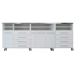 Meuble de service avec 4 modules avec tiroirs et étagères