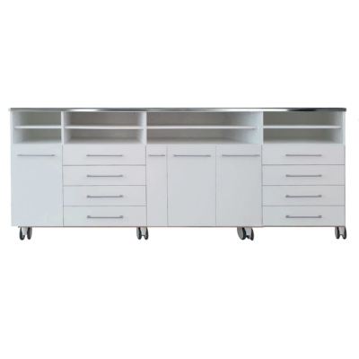 Meuble de service avec 4 modules avec tiroirs et étagères