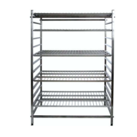 Rayonnages en inox fixes de 60 cm de profondeur avec 4 étagères