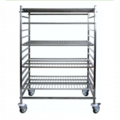 Rayonnages en inox mobiles de 60 cm de profondeur sans étagère