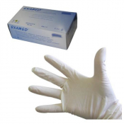 Gants latex d’examen et de soins – boîte de 100 gants à usage unique