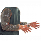 Gants orange en polyéthylène 